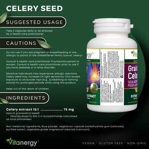 Celery Seed Extract Gout Relief 75 mg 150 Capsule